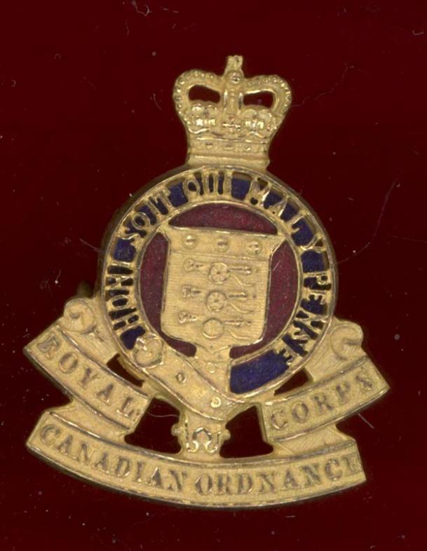 Royal Canadian Ordnance Corps Officer's cap badge