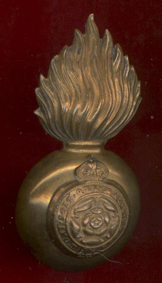 Royal Fusiliers City of London Regt. Edwardian Officer's f.s. helmet grenade badge