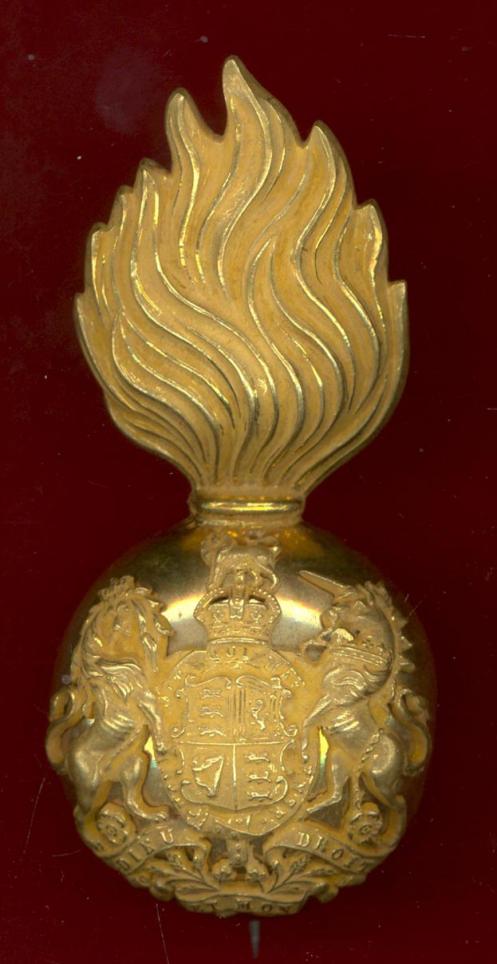 Scottish, Royal Scots Fusiliers Edwardian Officer's fur cap grenade