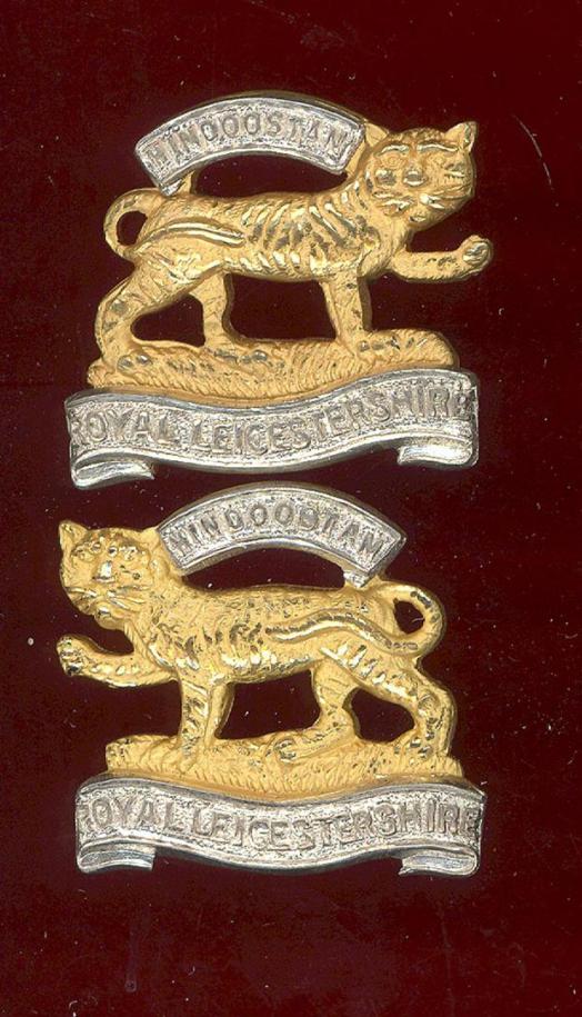 Royal Leicestershire Regiment Officer's collar badges