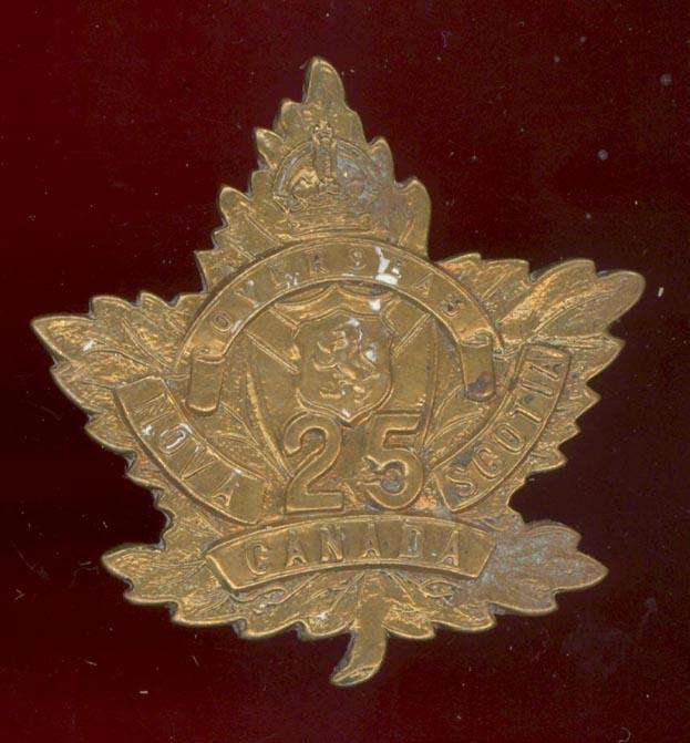 Canadian 25th Nova Scotia Bn. WW1 CEF cap badge
