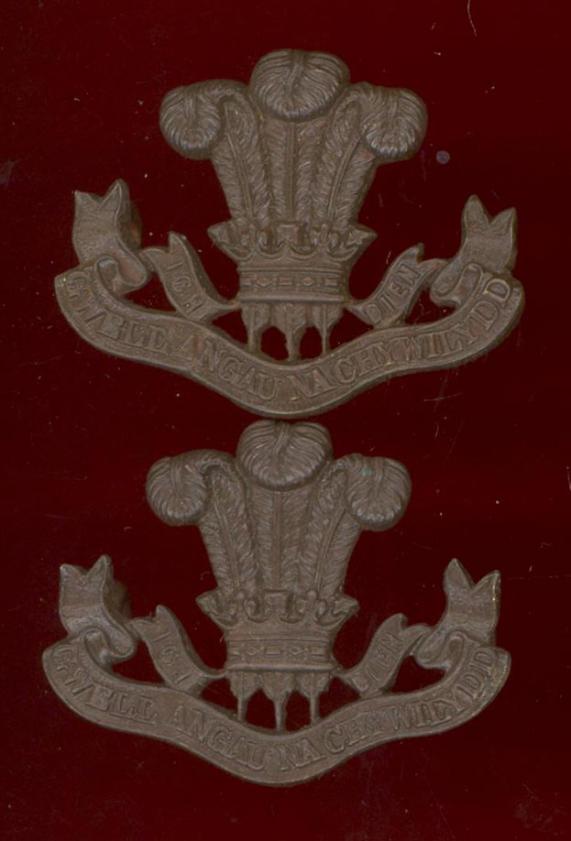 The Welch Regiment Officer's OSD collar badges