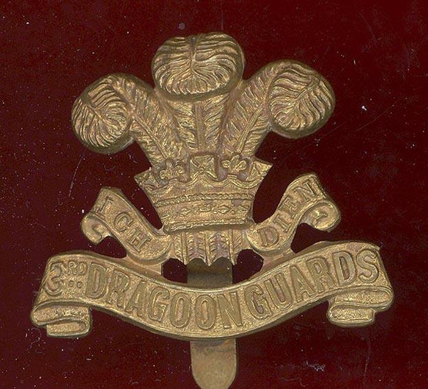 3rd Prince of Wales Dragoon Guards WW1 OR's brass economy cap badge