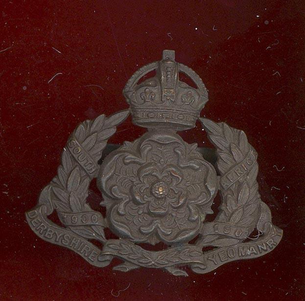 The Derbyshire Yeomanry Officer's OSD cap badge