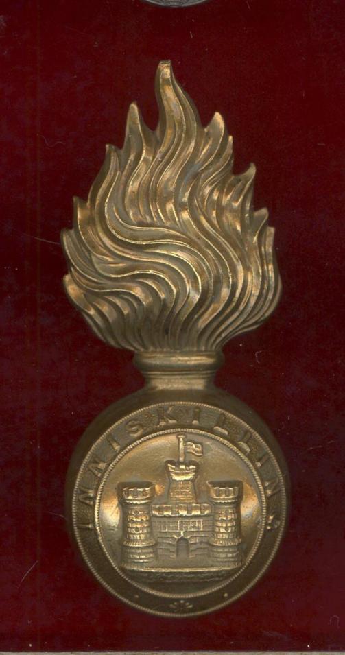 Royal Inniskilling Fusiliers Victorian fur skin cap badge