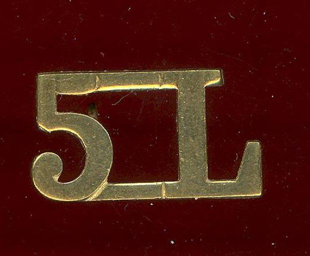 5 L 5th Royal Irish Lancers WW1 Officer's shoulder title