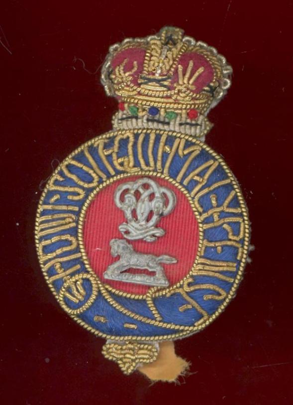 Queen's Own Hussars Officer's bullion cap badge