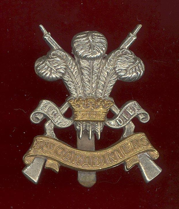 3rd Carabiniers scarce OR’s pagri badge.