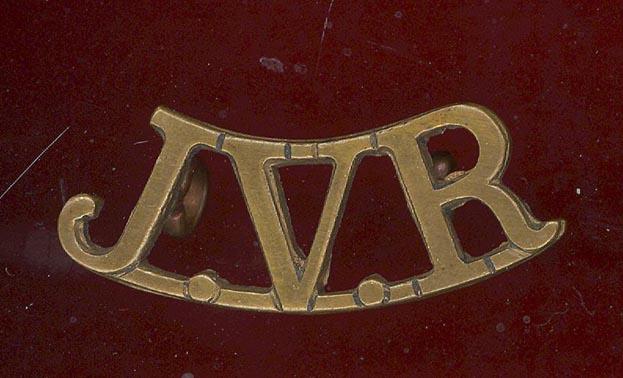 JVR rare Jahore Volunteer Rifles  shoulder title.