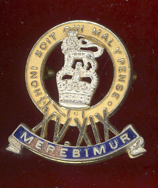 15th/19th King's Hussars Officer's cap badge