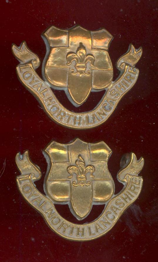 The Loyal North Lancashire Regiment. WW1 Officer's OSD collar badges
