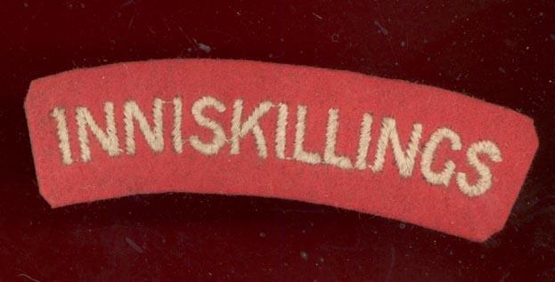 Royal Inniskilling Fusiliers Regiment WW2 cloth shoulder title