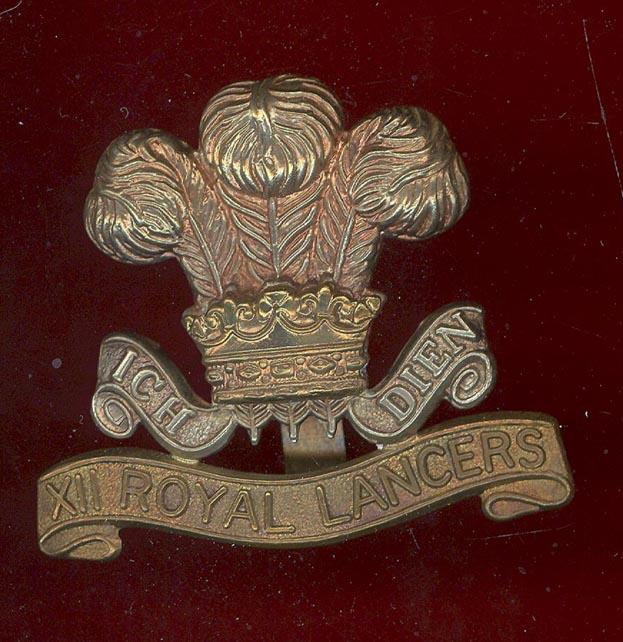 12th Prince of Wales's Royal Lancers Edwardian OR's cap badge