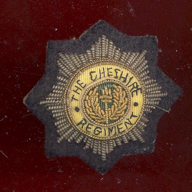 The Cheshire Regiment Officer's bullion side hat badge