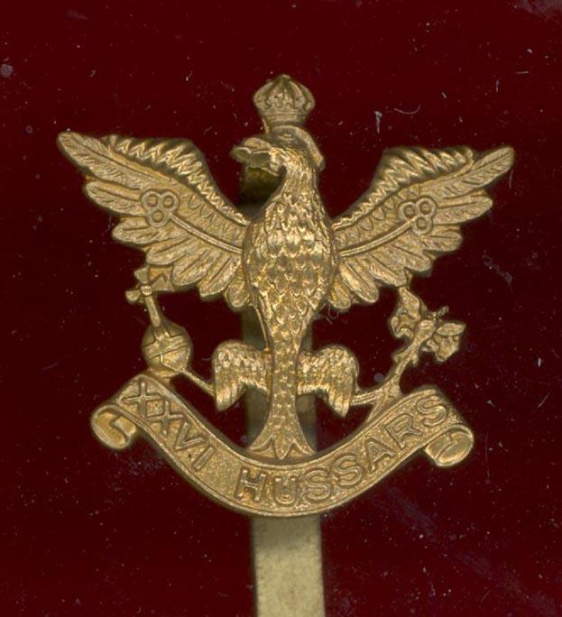 26th Hussars WW2 OR's cap badge