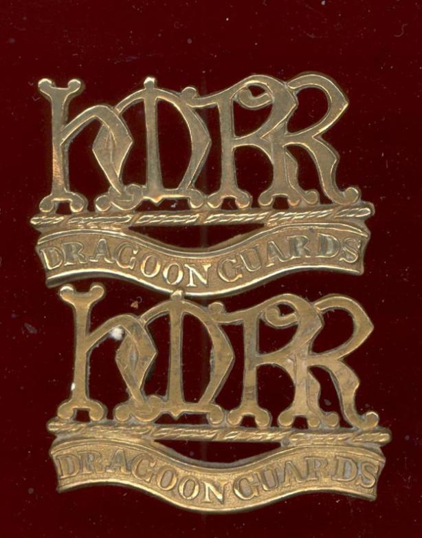 Boer War H.M.R.R. / DRAGOON GUARDS collar badges / shoulder titles