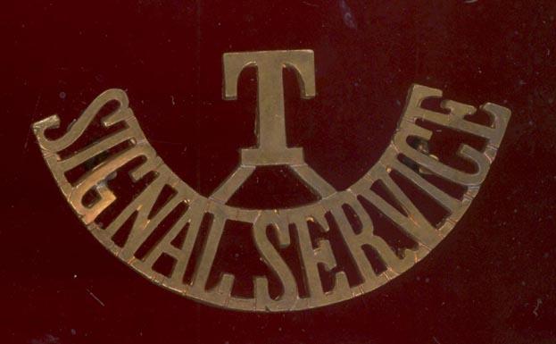 T / SIGNAL SERVICE WW1 shoulder title