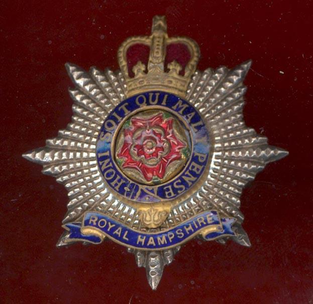 The Royal Hampshire Regiment Officer's cap badge