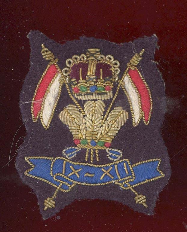 9th / 12th Royal Lancers Officer's bullion beret badge