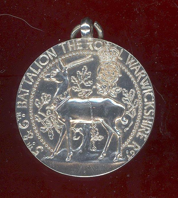 5th & 6th Bns. Royal Warwickshire Regt. silver Football medal