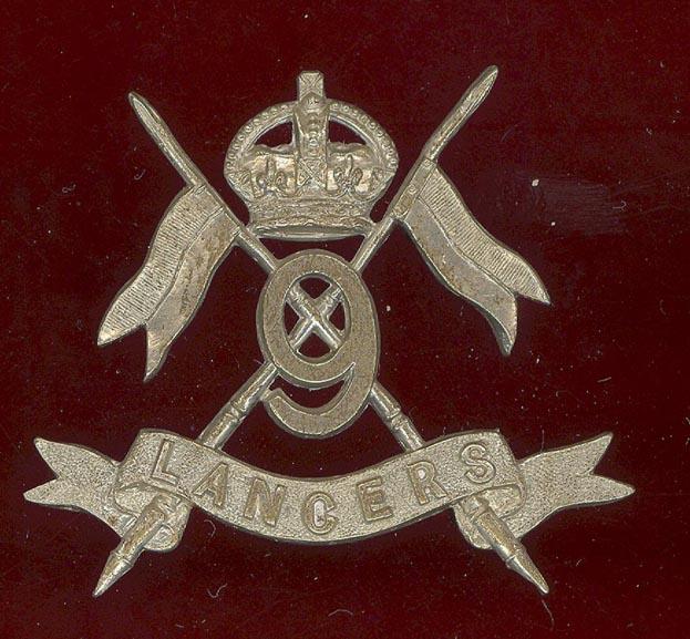9th Queen's Royal Lancers Edwardian OR's cap badge