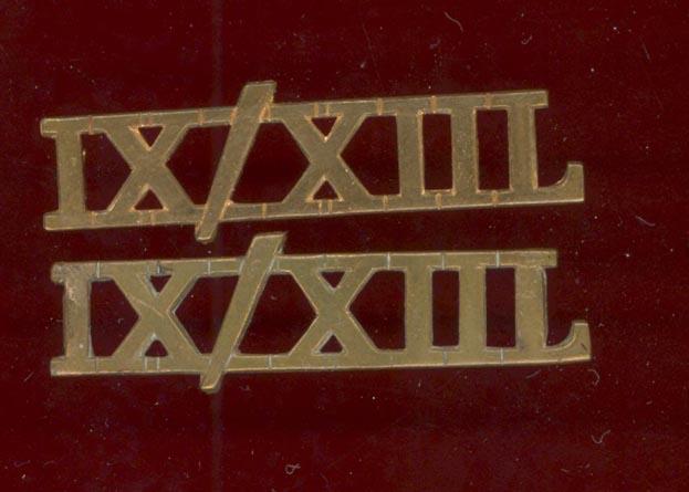 IX / XII L 9th/12th Royal Lancers Officer's shoulder titles