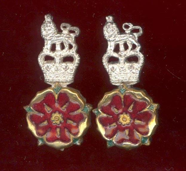 The Loyal North Lancashire Regiment Officer's mess dress collar badges