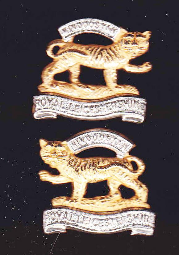 Royal Leicestershire Regiment Officer's collar badges