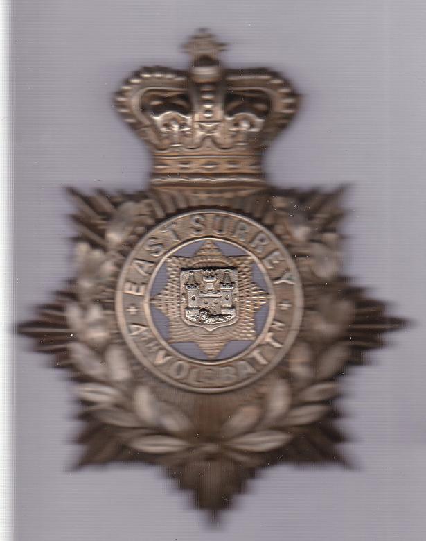 4th VB East Surrey Regiment Victorian OR's helmet plate