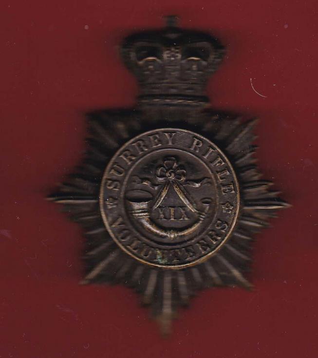 19th Surrey Rifle Volunteers Victorian shako plate