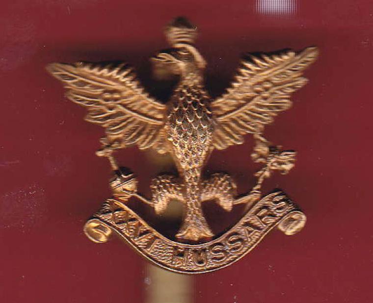 26th Hussars WW2 OR's cap badge