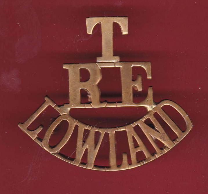 Scottish T / RE / LOWLAND WW1 shoulder title