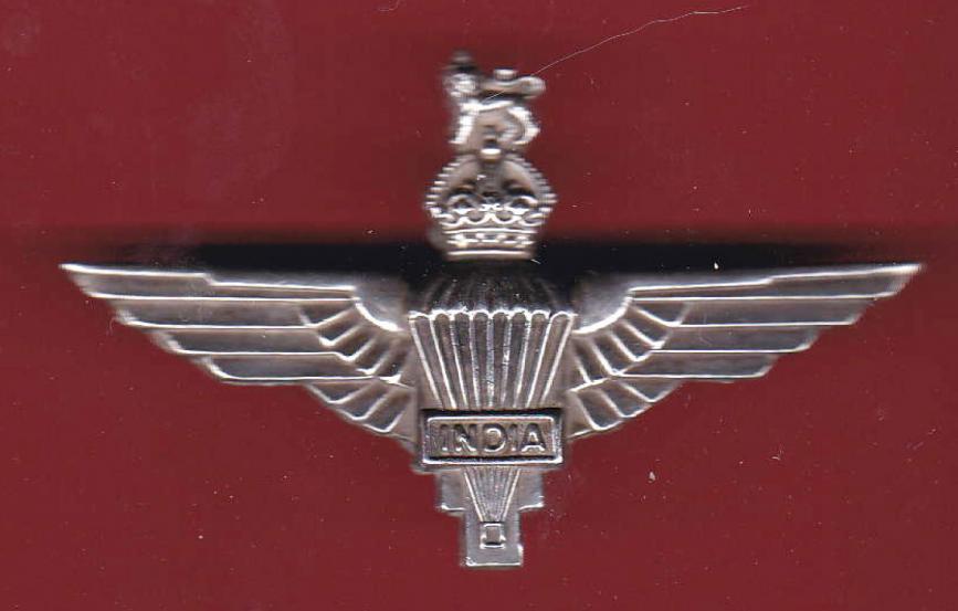 Indian Army; Parachute Regiment WW2 Officer's silver cap badge