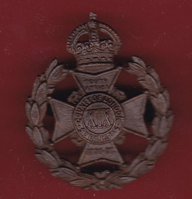 19th County of London Regiment. St. Pancras Rifles Officer's OSD cap badge