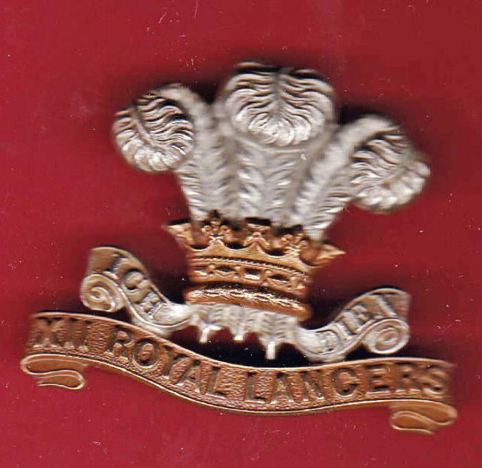 12th Prince of Wales's Royal Lancers Victorian OR's cap badge