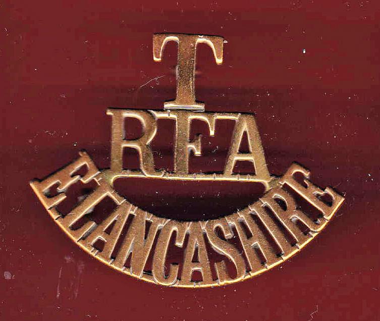 T / RFA / E.LANCASHIRE WW1 shoulder title