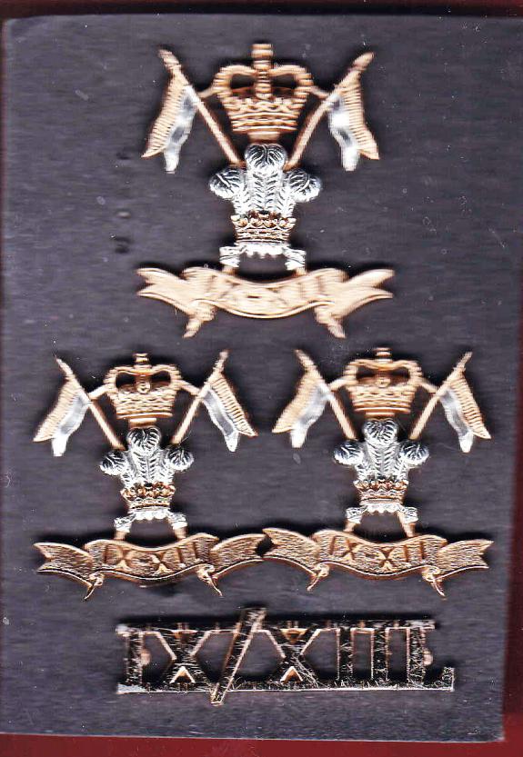 9th / 12th Royal Lancers staybright  badge set