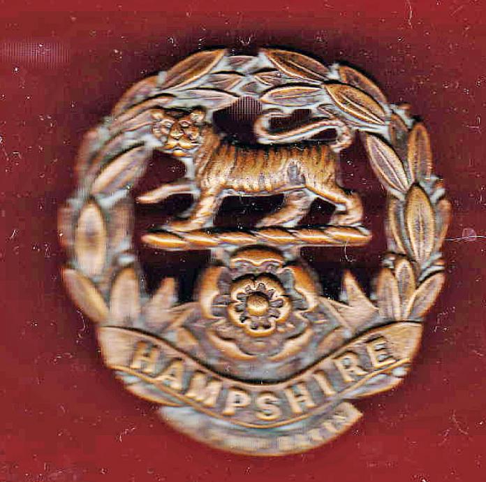1st (Winchester) VB Hampshire Regiment OR's cap badge.