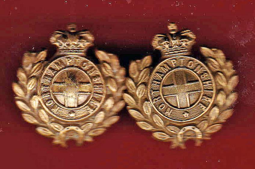 The Northamptonshire Regiment Victorian OR's collar badges
