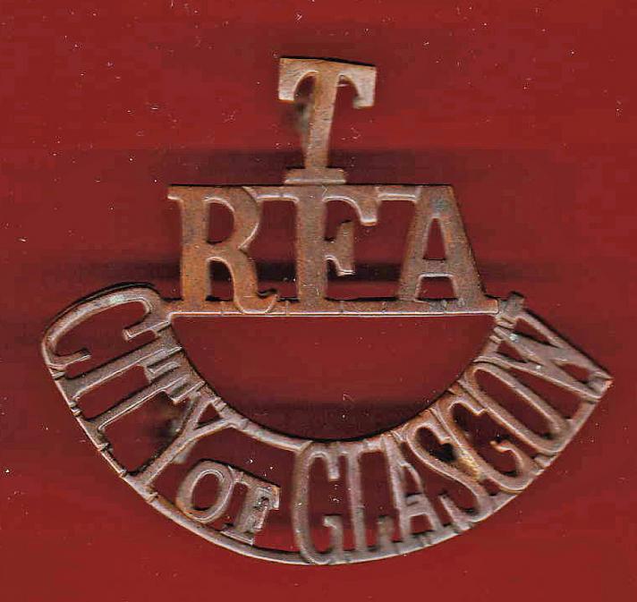 T / RFA / CITY of GLASGOW WW1 territorial shoulder title