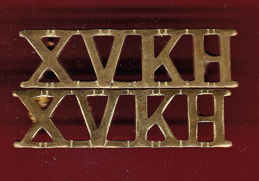 XVKH 15th King's Hussars WW1 Officer's shoulder titles