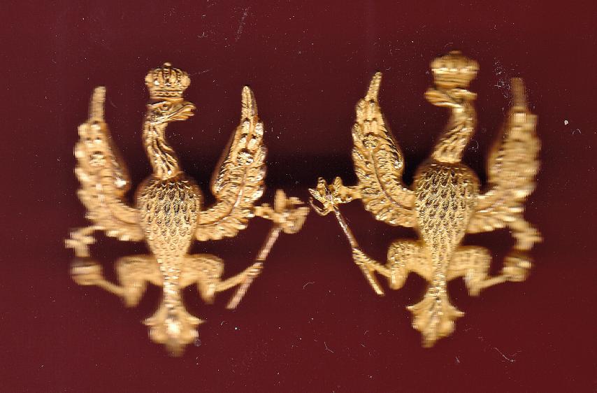 14th/20th King's Hussars Oficer's dress collar badges