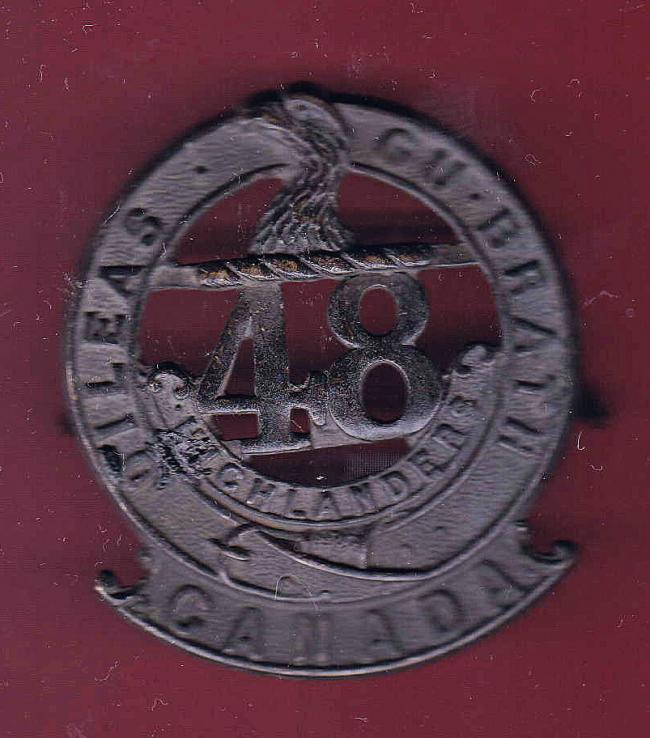 Canadian 15th (48th Toronto Highlanders ) Bn. WW1 CEF Officer's glengarry badge