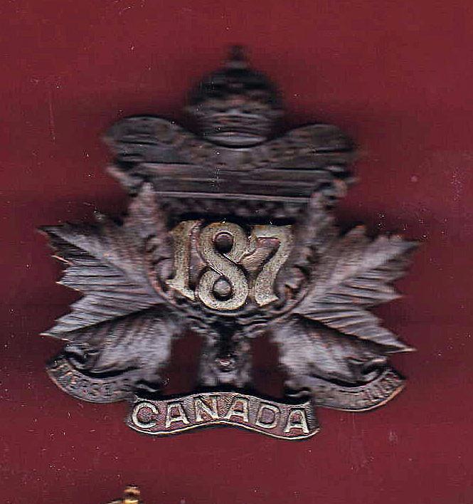 Canadian 187th Central Alberta Bn. WW1 CEF Officer's cap badge