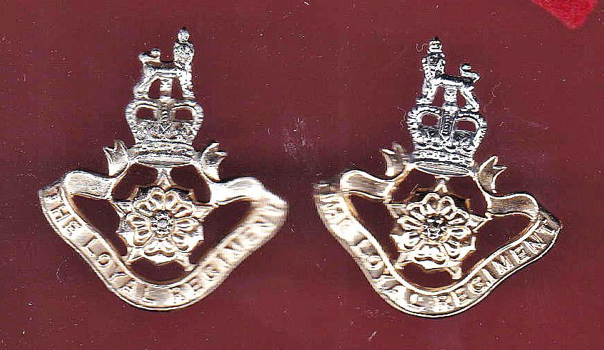 The Loyal Regiment staybright collar badges