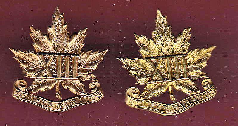 Canadian Royal Hamilton Regiment WW2 collar badges