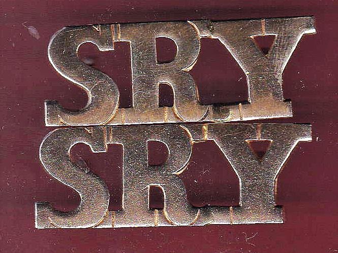S R Y Sherwood Rangers Yeomanry shoulder titles