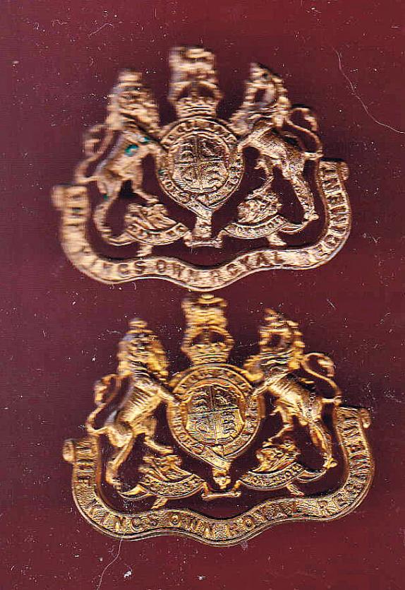 The Norfolk Yeomanry King's Own Royal Regiment WW1 collar badges