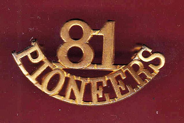 Indian Army 81st  Pioneer Regt. WW1 Officer's shoulder title