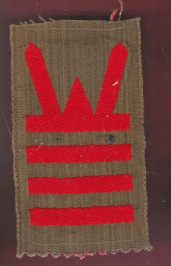 160th Infantry Brigade, 53th Welsh Division WW2 Infantry embroidered cloth combination formation sign.